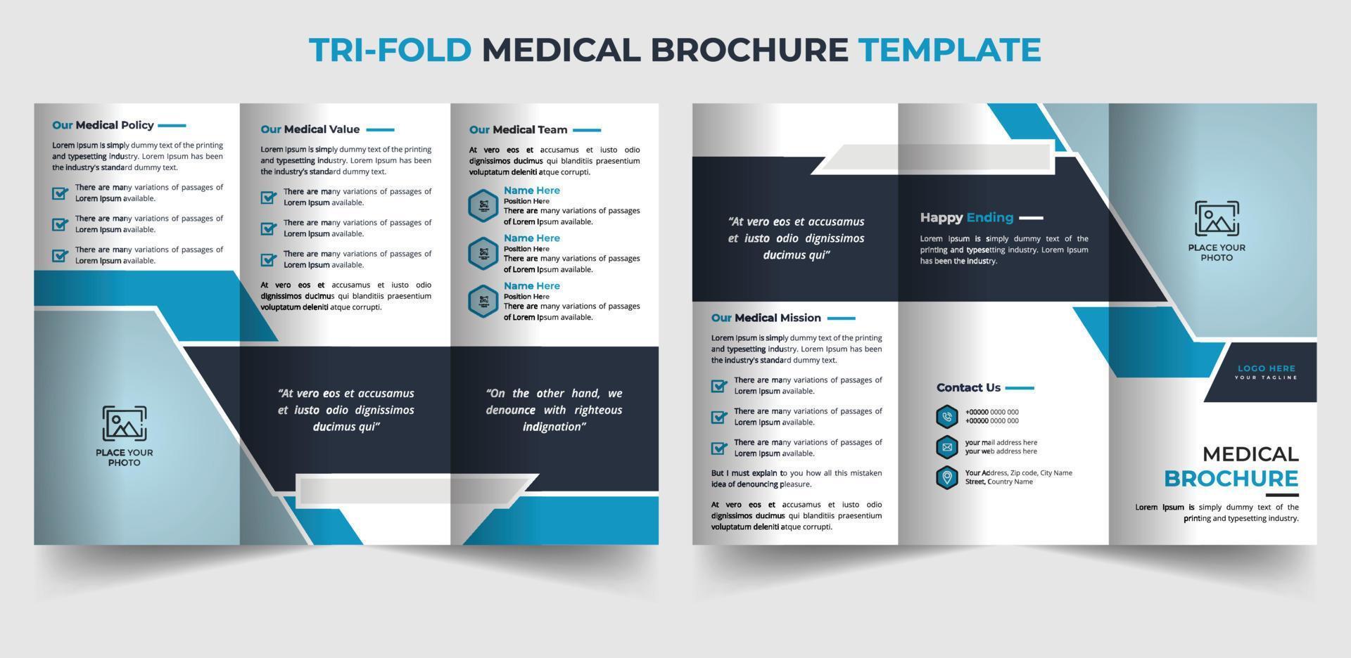 modern medisch drievoud brochure sjabloon ontwerp vector