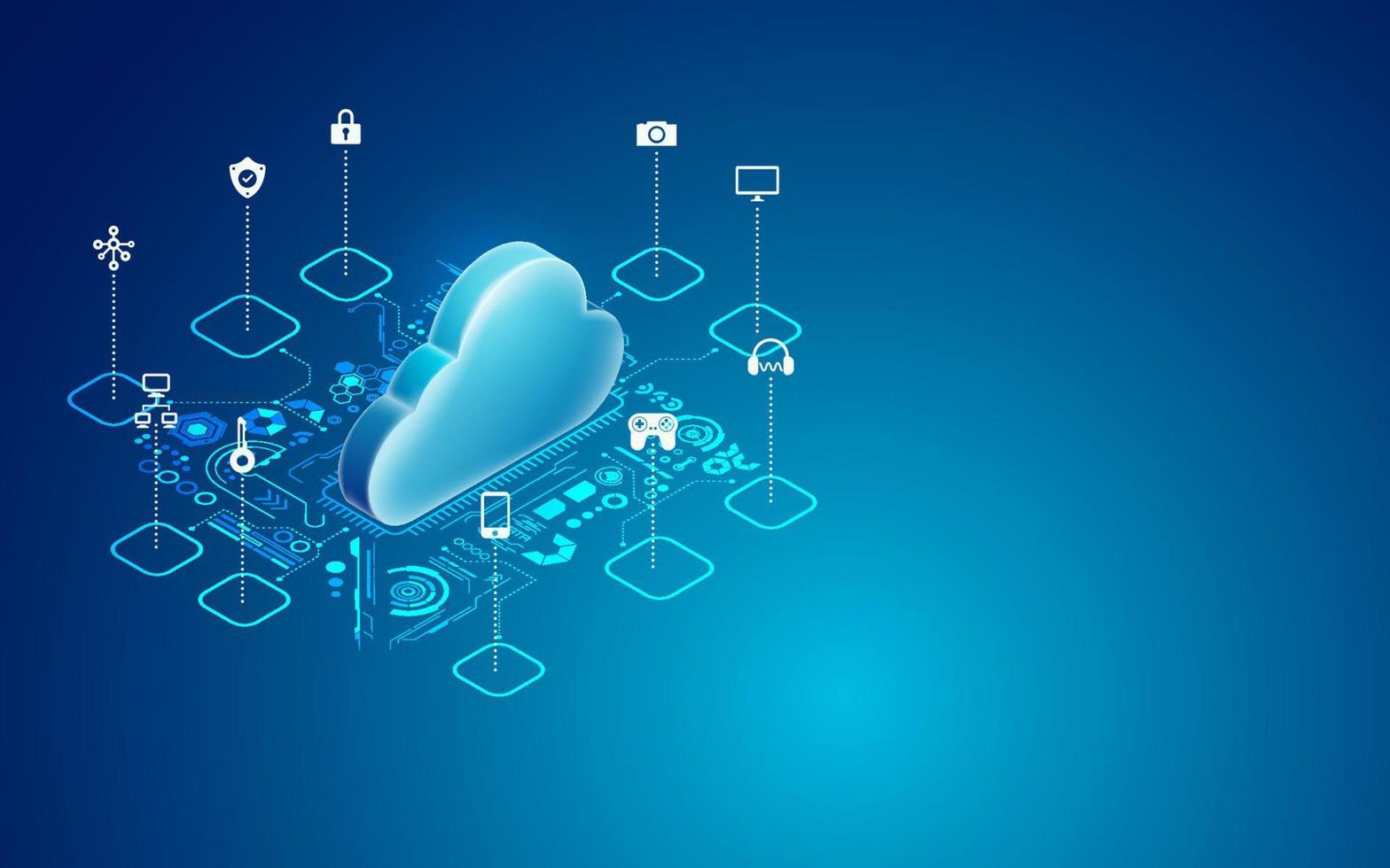 isometrische cloud computing vector