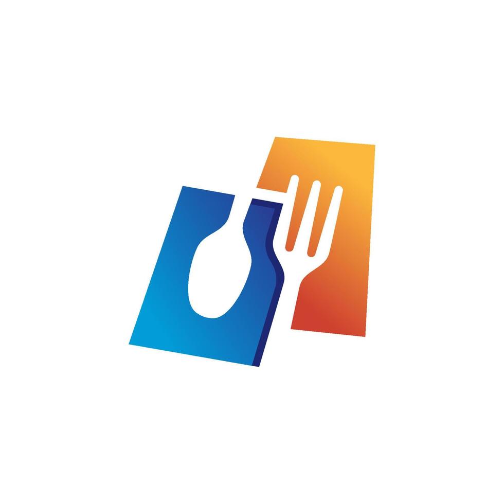 vork en lepel logo. modern voedsel symbool. vector