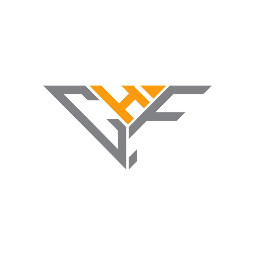 CHF brief logo creatief ontwerp met vector grafisch, CHF gemakkelijk en modern logo in driehoek vorm geven aan.