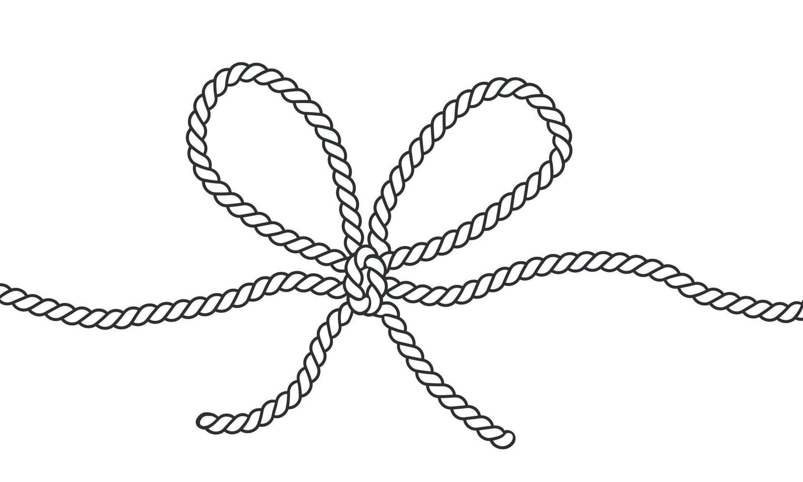 touw stropdas lijn kunst. boog, decoratief element. vector illustratie