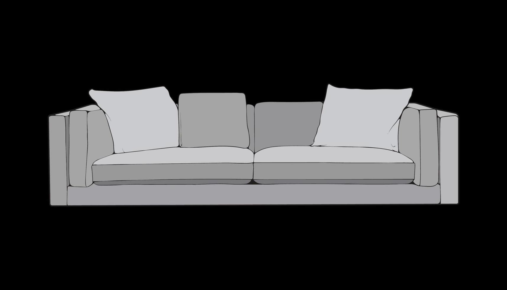 sofa of bankstel kleur blok illustrator. kleur blok meubilair voor leven kamer. vector illustratie.