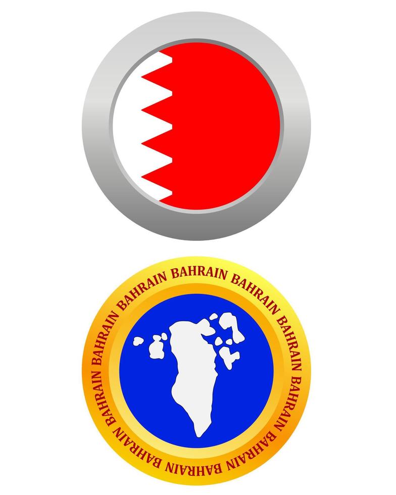 knop net zo een symbool Bahrein vlag en kaart Aan een wit achtergrond vector