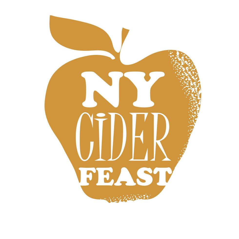 poster voor de nieuw york cider week festival. vector illustratie. appels en fles van cider. tekst ny cider feest