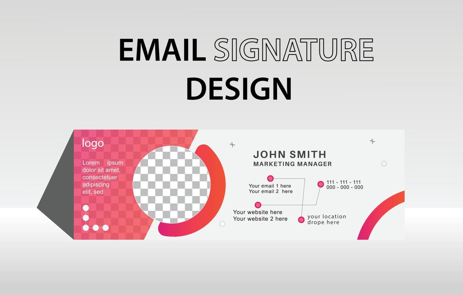 modern bedrijf e-mail handtekening en persoonlijk e-mail footer sjabloon ontwerp vector