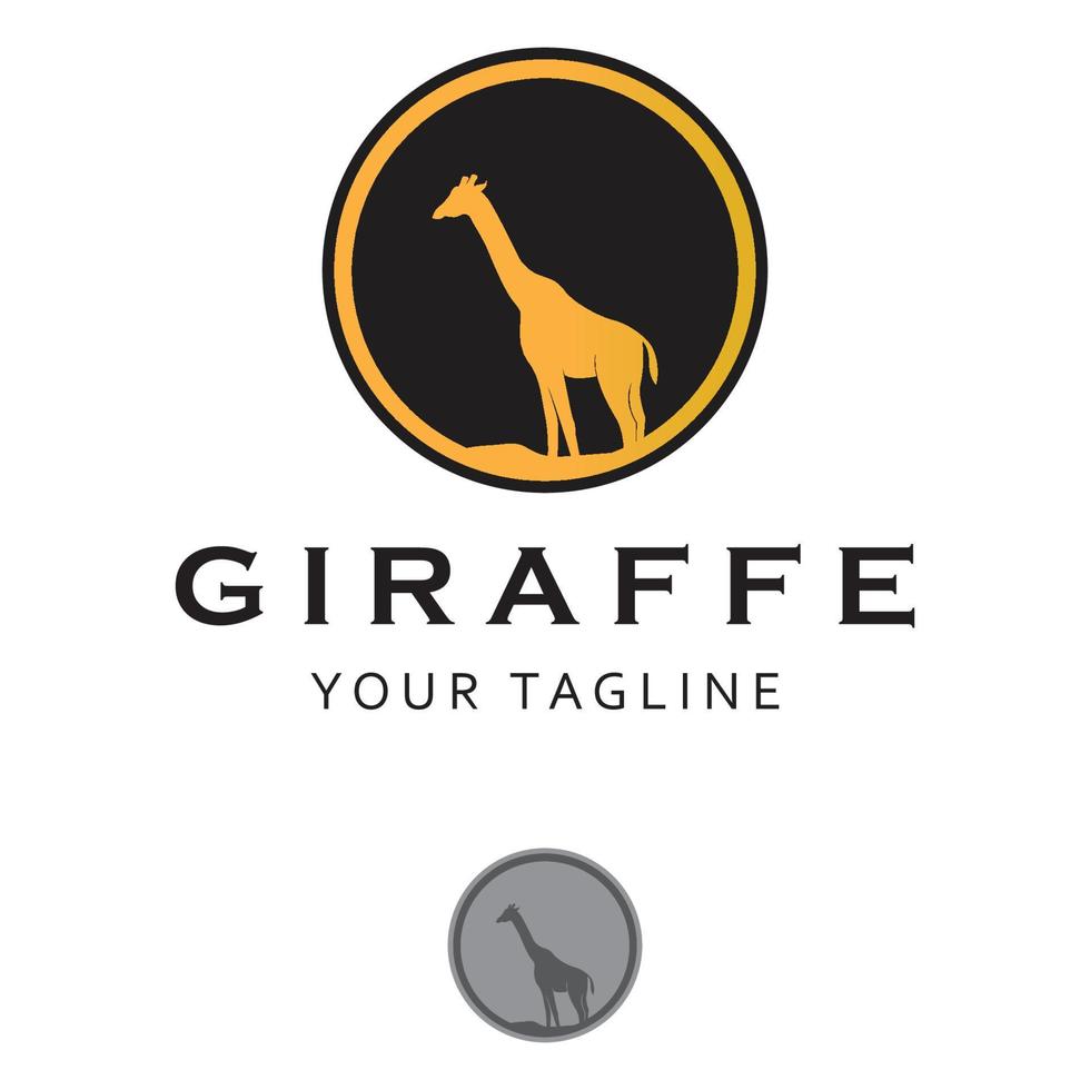 creatief giraffe logo met leuze sjabloon vector