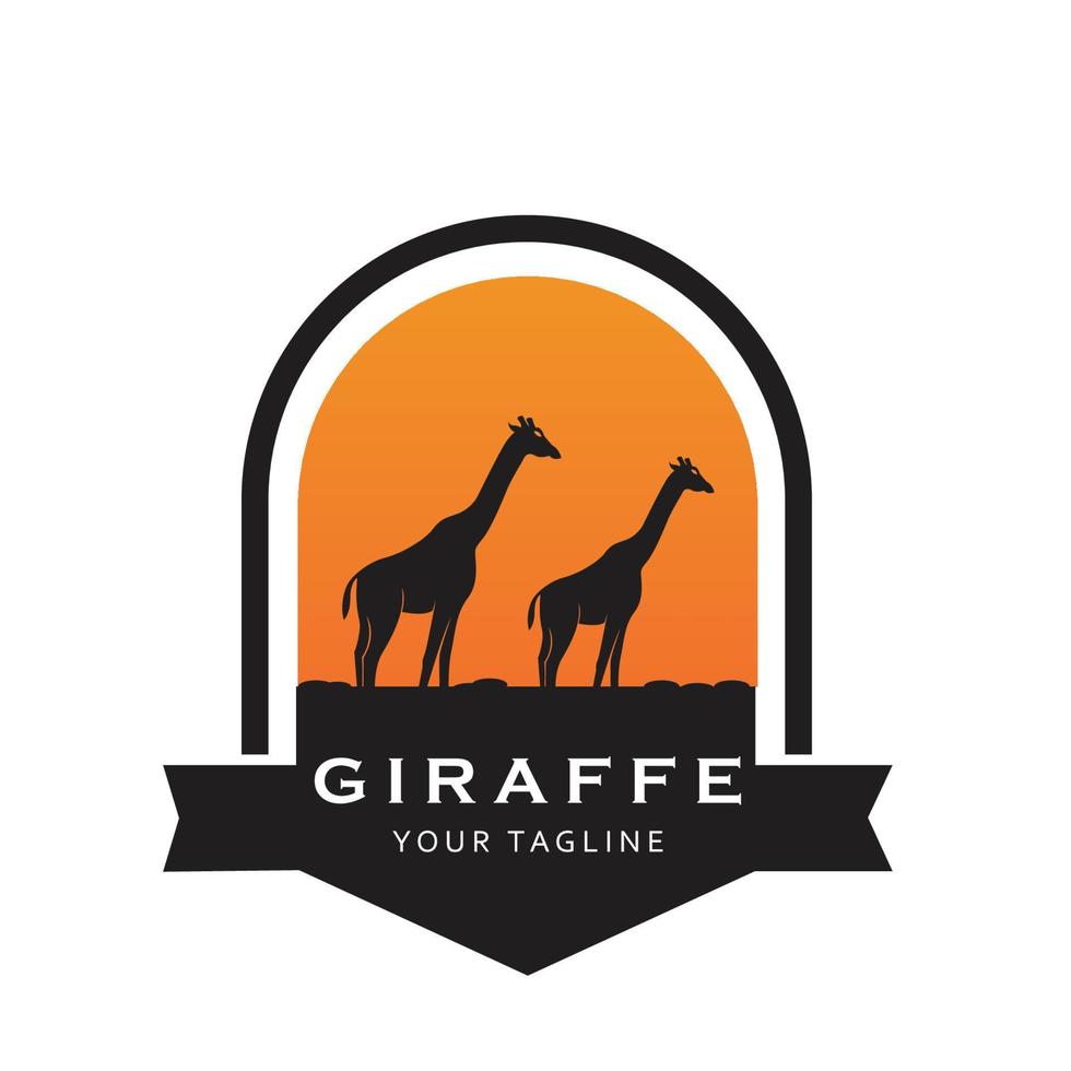 creatief giraffe logo met leuze sjabloon vector