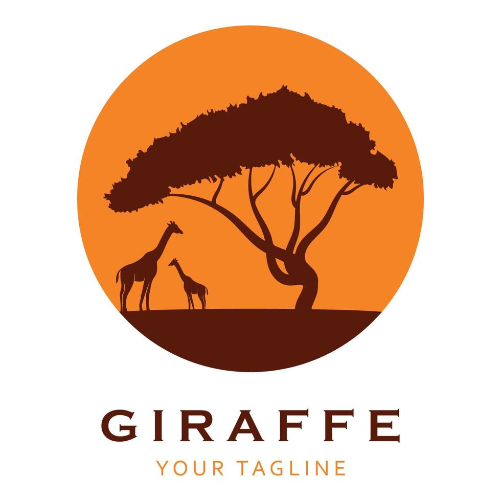 creatief giraffe logo met leuze sjabloon vector