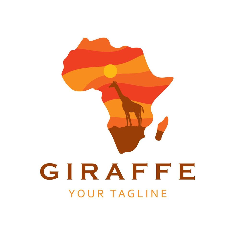 creatief giraffe logo met leuze sjabloon vector