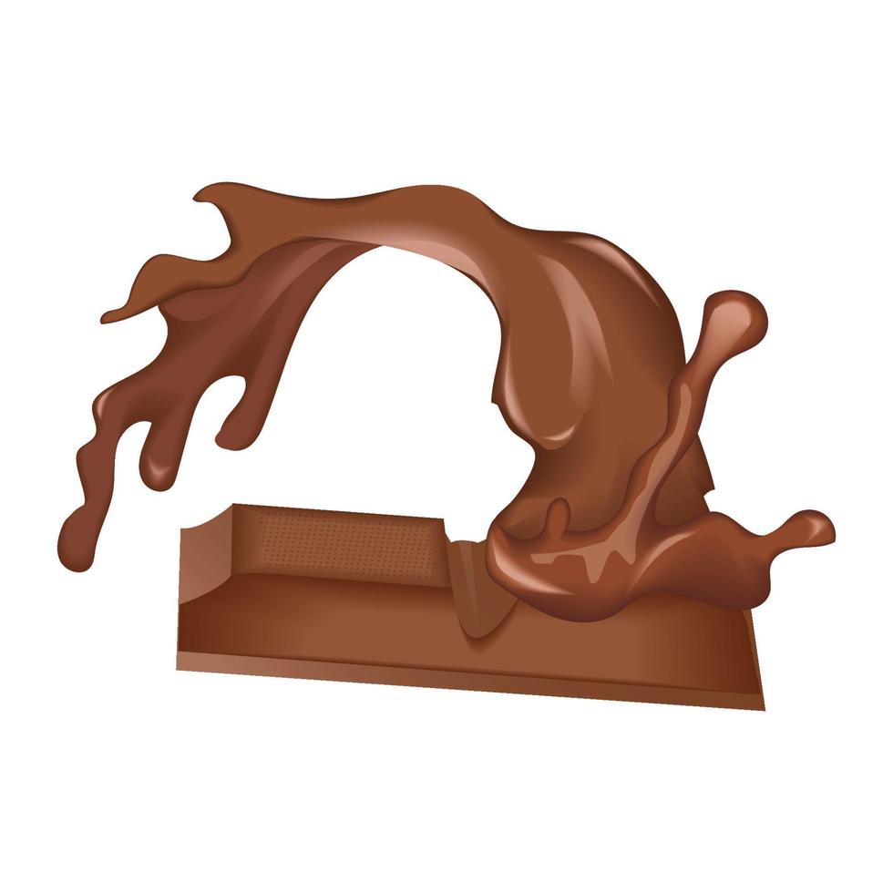 chocola bars en gesmolten chocola vector