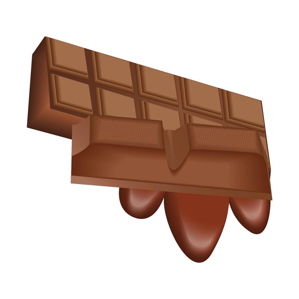 chocola bars en gesmolten chocola vector