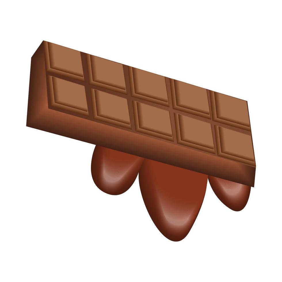 chocola bars en gesmolten chocola vector