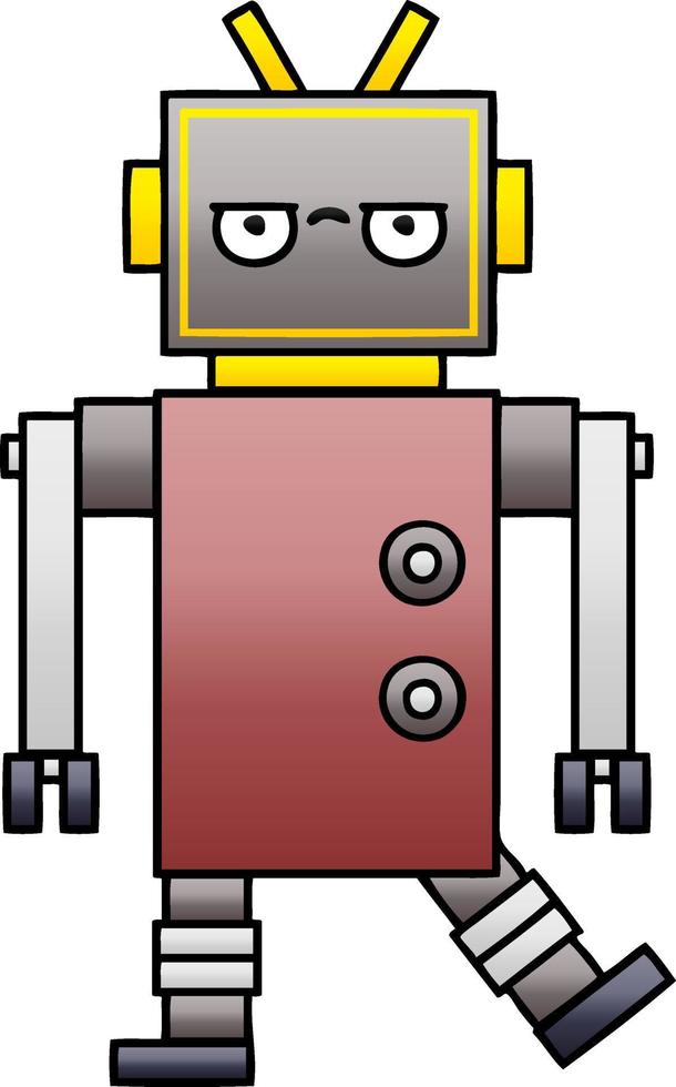 gradiënt gearceerde cartoon robot vector