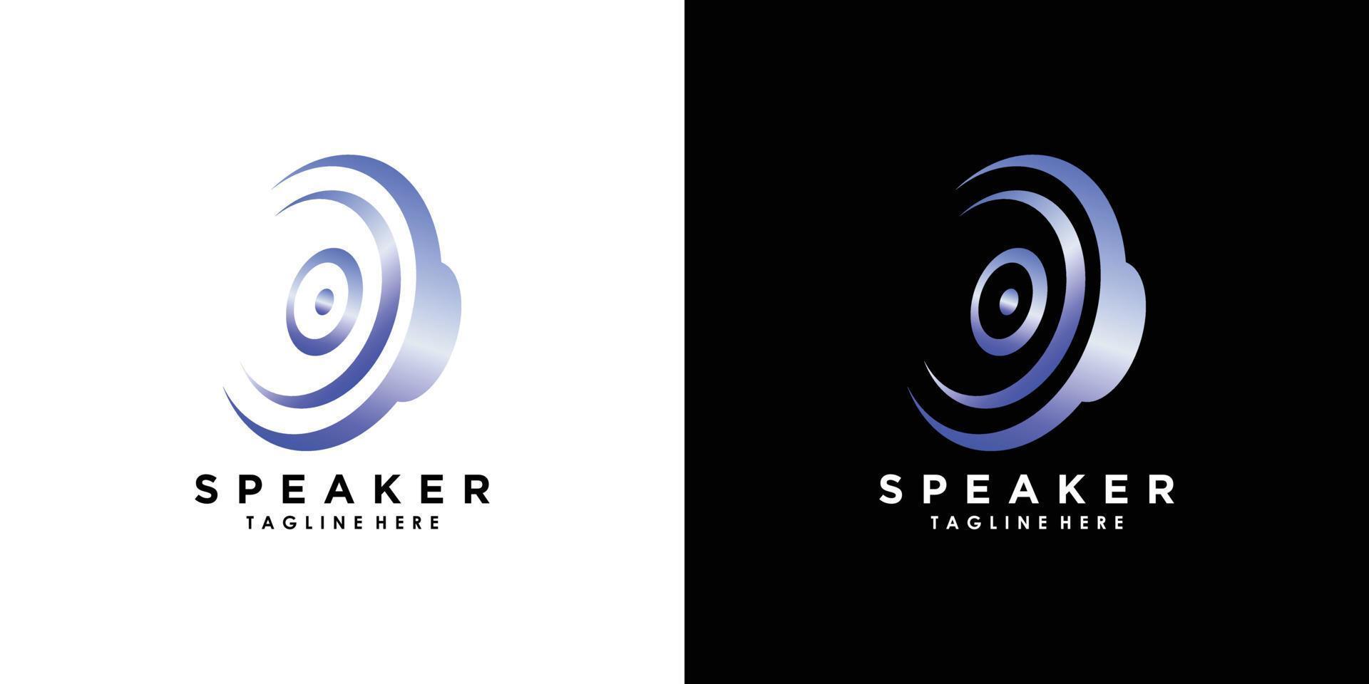 spreker geluid systeem logo ontwerp met creatief concept premie vector