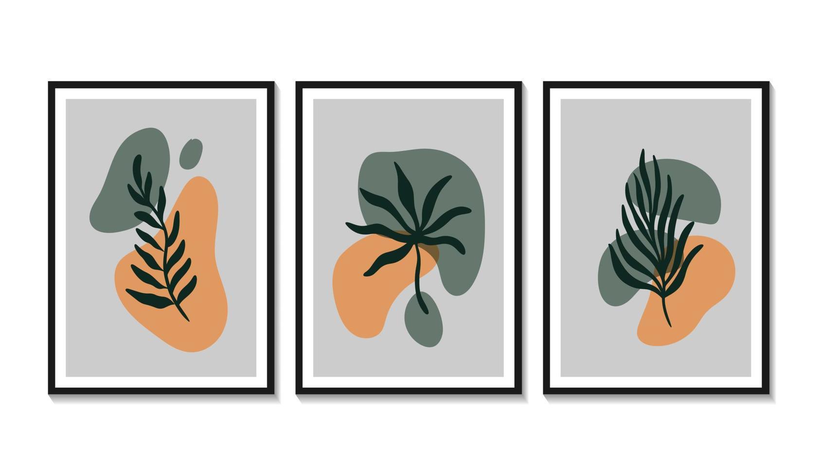 handgetekende platte ontwerp boho kunst aan de muur vector