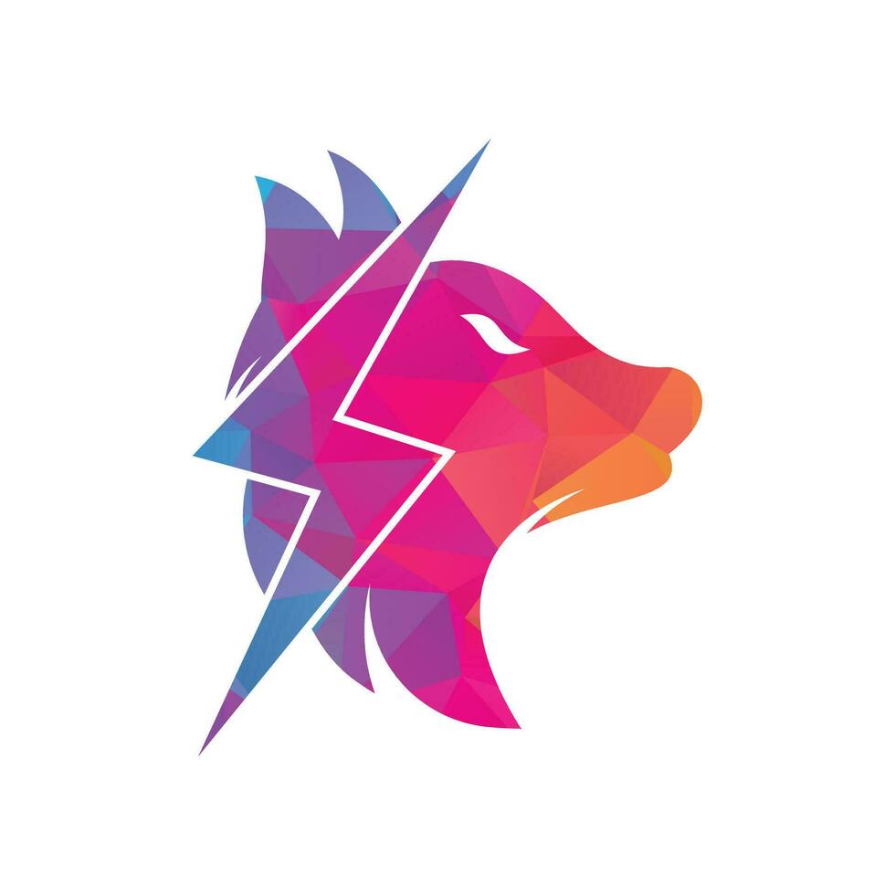 donder wolf logo ontwerp. stroom, wild dier en energie logo concept icoon vector. vector