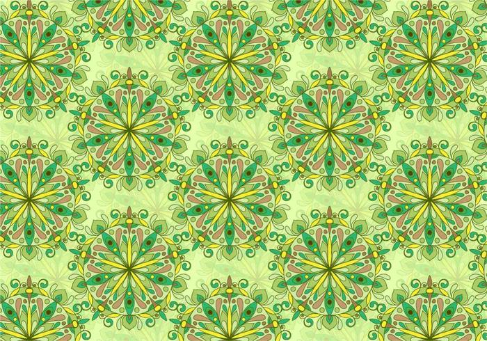 Groene Vector Kleurrijke Mandala Patroon