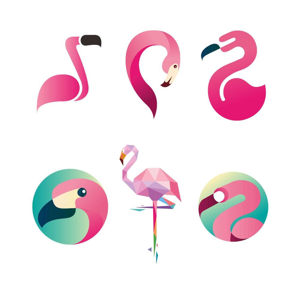flamingo vogel logo sjabloonontwerp vector