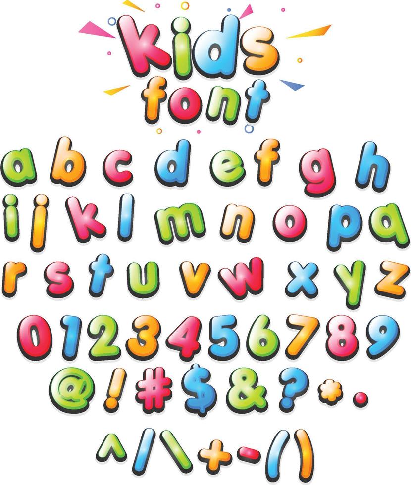 kinderen kleurrijk fonts klein vector
