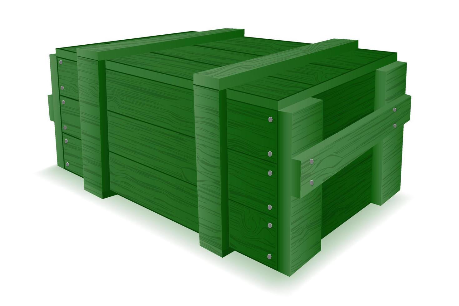 leger houten kist voor wapens en munitie vectorillustratie geïsoleerd op een witte achtergrond vector