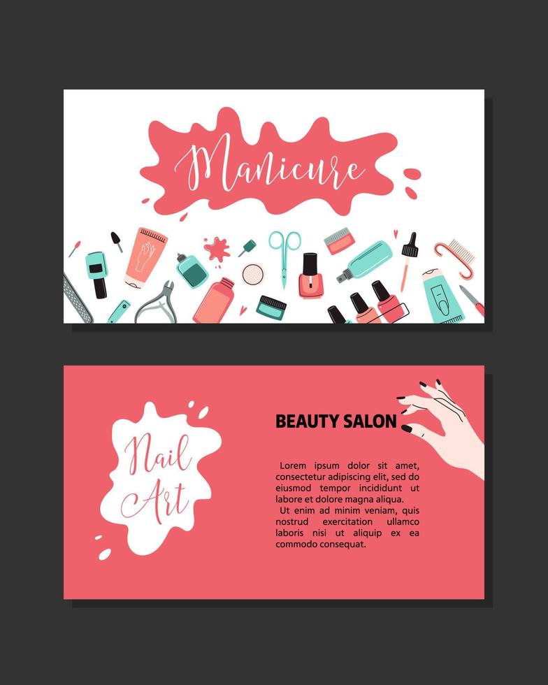 manicure concept. schoonheid studio en salon. plaats kop, banier, bedrijf kaart, brochure en folder. vector tekenfilm illustratie