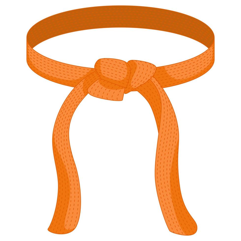 karate riem oranje kleur geïsoleerd op een witte achtergrond. ontwerp icoon van Japanse krijgskunst in vlakke stijl. vector