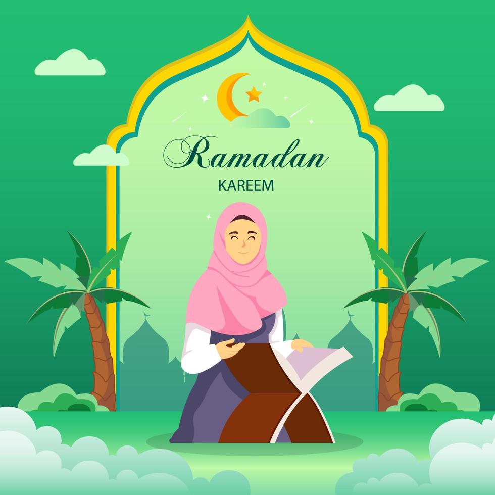 gelukkige ramadan concept illustratie vector