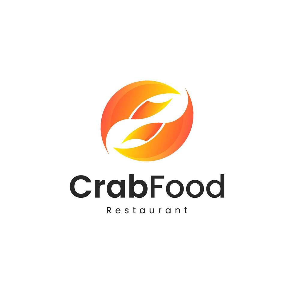 krab klauw gradiënt kleurrijk logo, zee eten modern logo vector