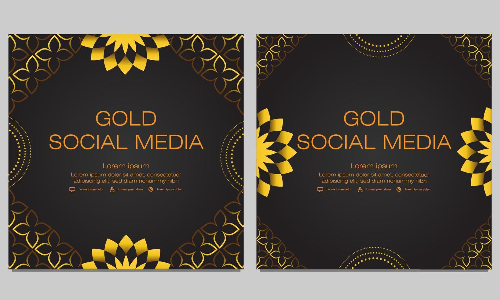 zwart goud social media postsjabloon vector