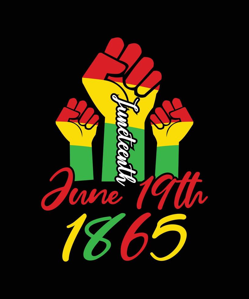 juneteenth juni 19e 1865 typografie t-shirt ontwerp vector