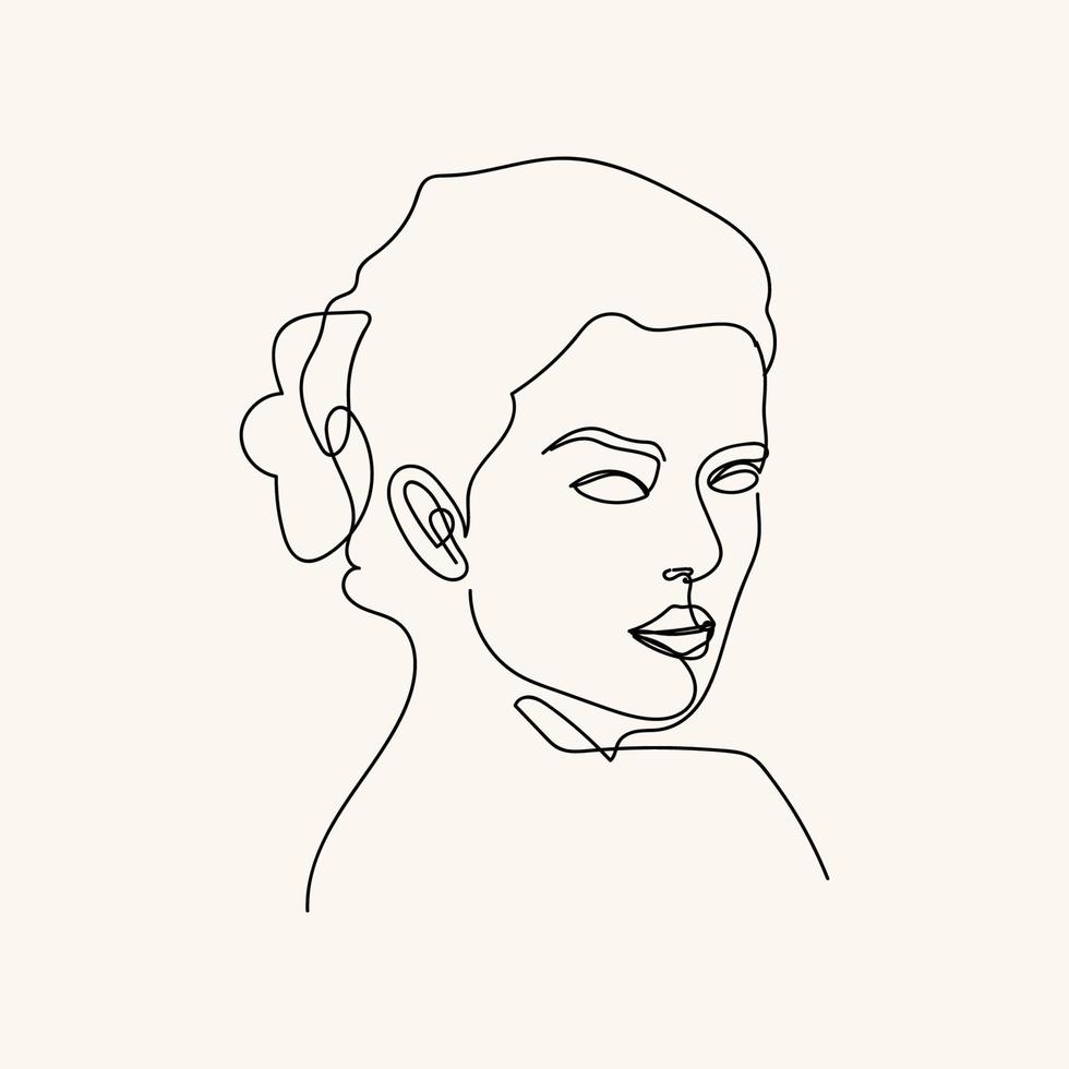 vrouw minimale handgetekende illustratie. tekening in één lijnstijl vector