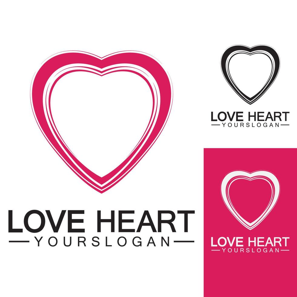 liefde hart logo en symbool vector sjabloon