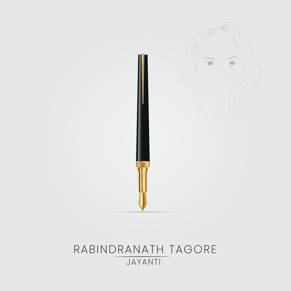 Rabindranath Tagore Jayanti viering social media post vector