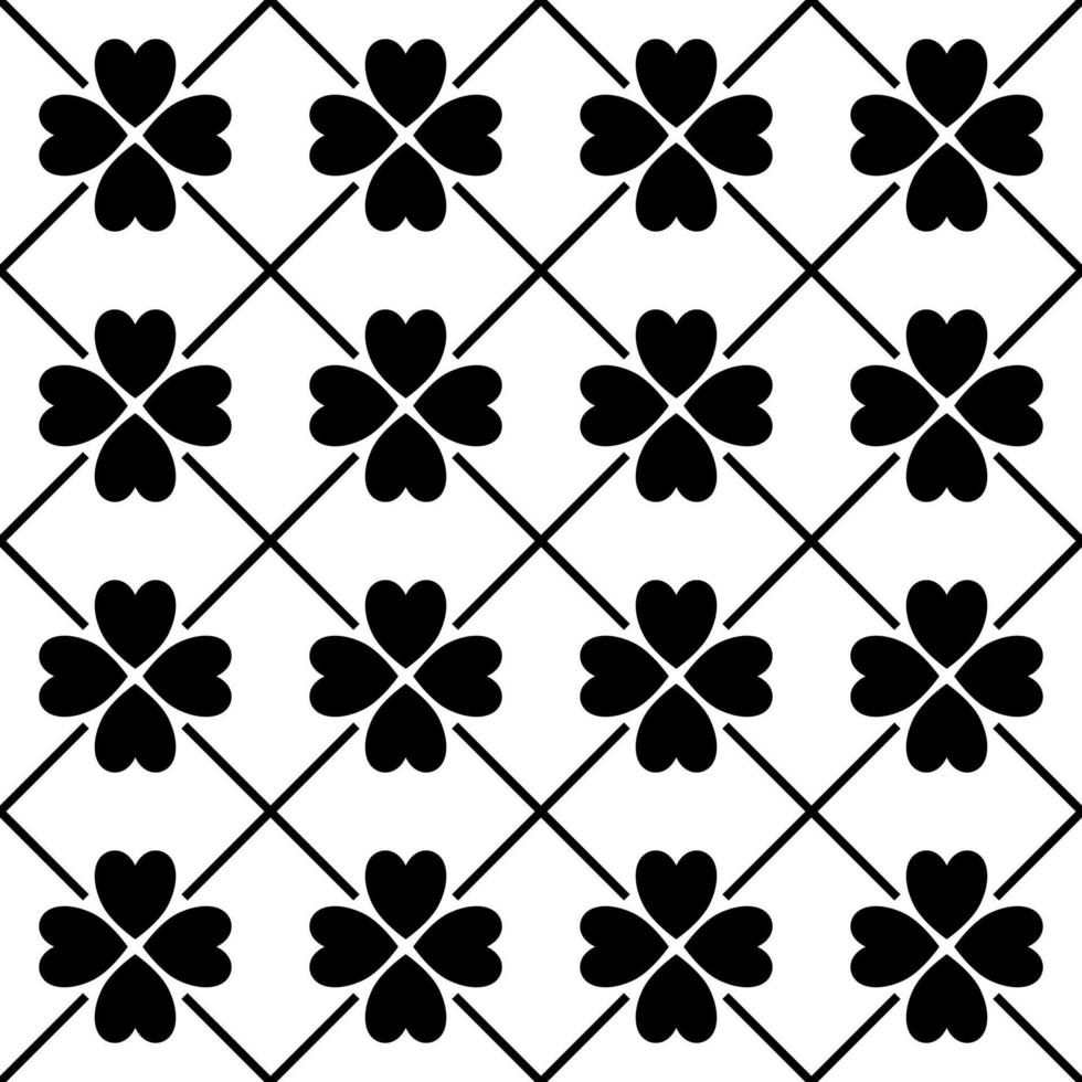 zwart wit geometrisch bloemenpatroon vector