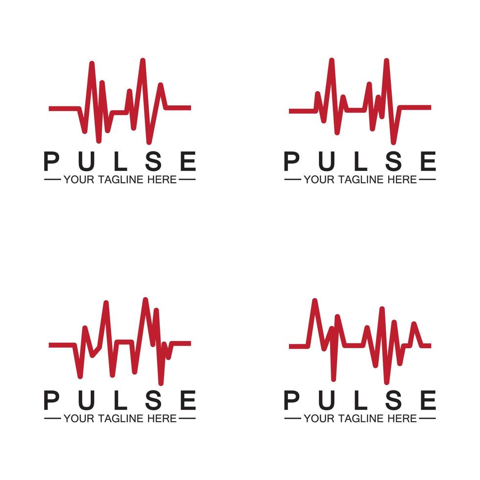 rode puls lijn logo vector pictogram ontwerp