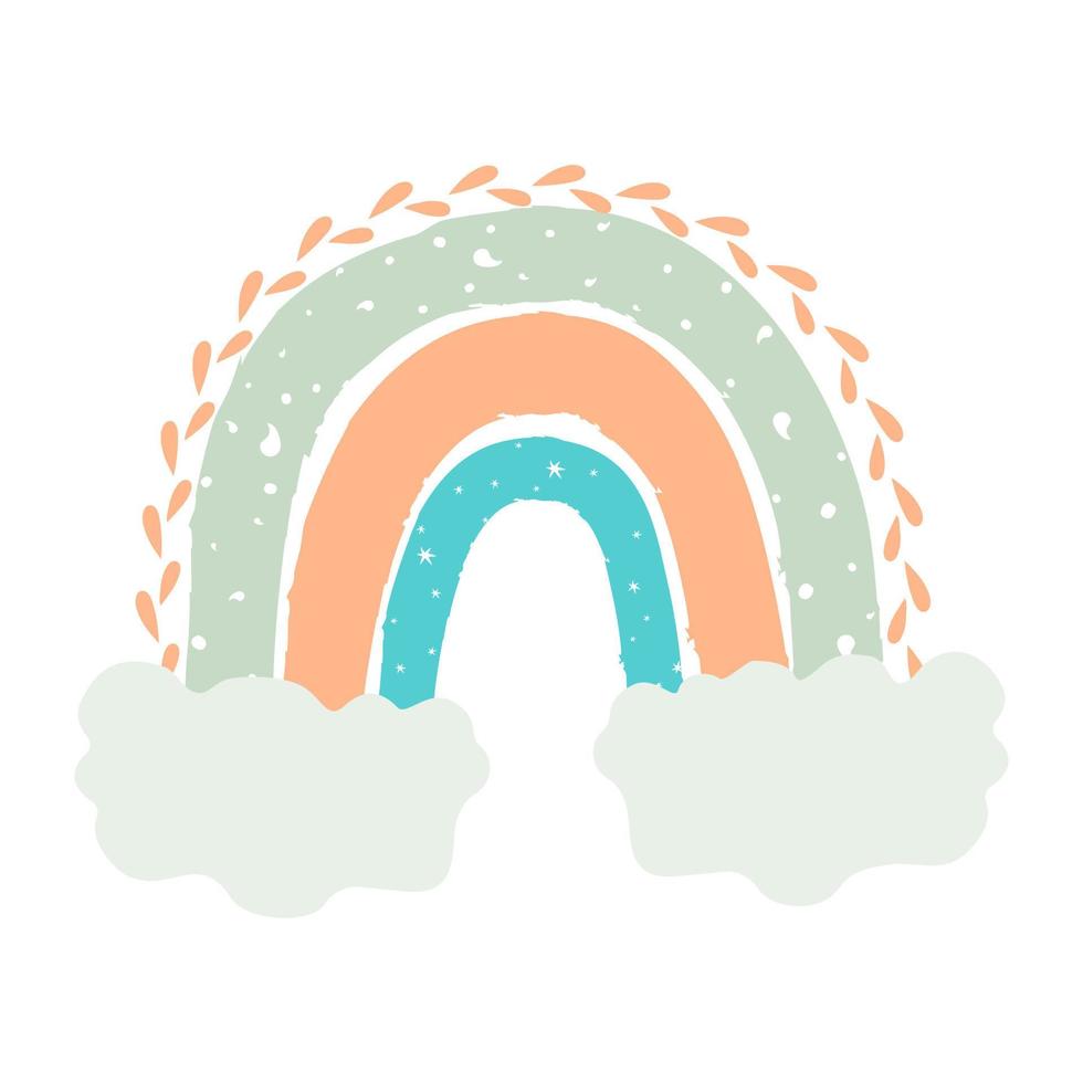 leuke kleurrijke regenbogen set. kinderen tekenstijl. platte vectorillustratie vector