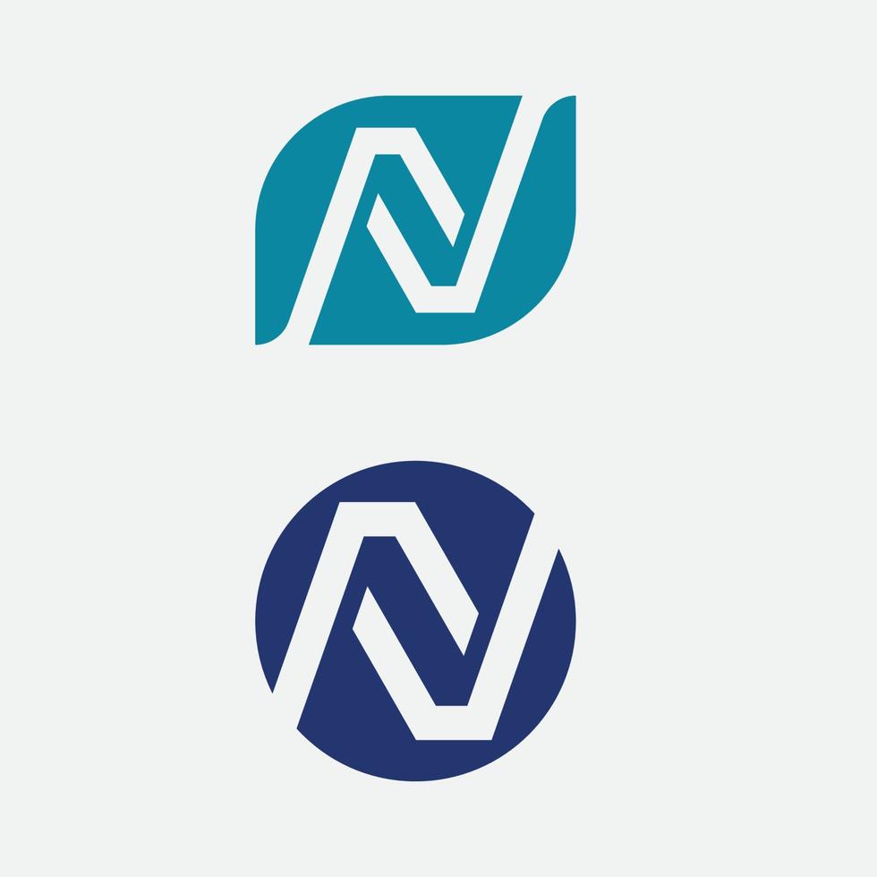 n letter logo en lettertype identiteit ontwerp grafische vectorsjabloon vector