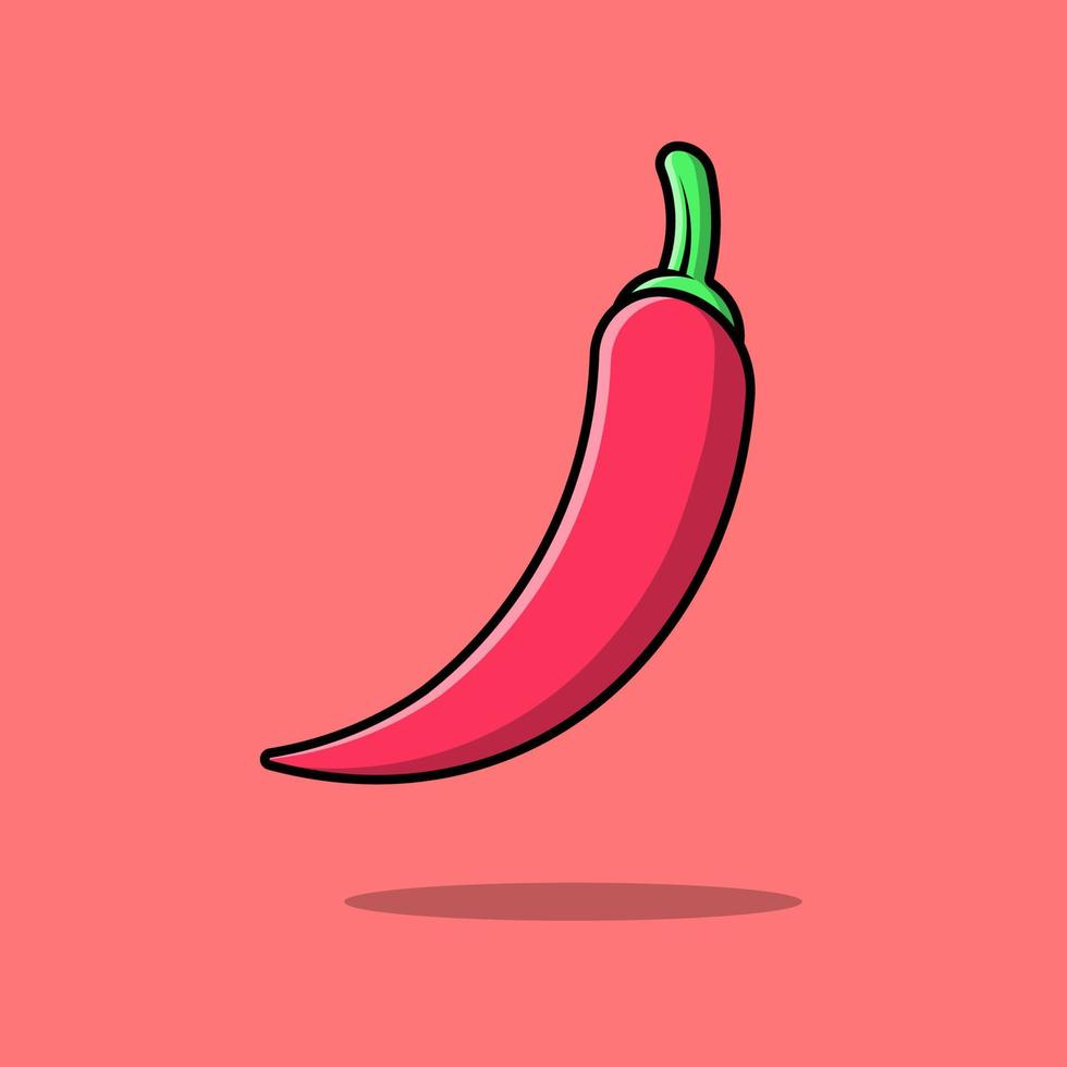 rood Chili peper groente tekenfilm vector pictogrammen illustratie. vlak tekenfilm concept.