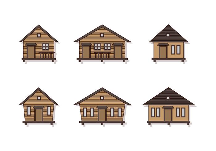 Mooie Shack Vector Set