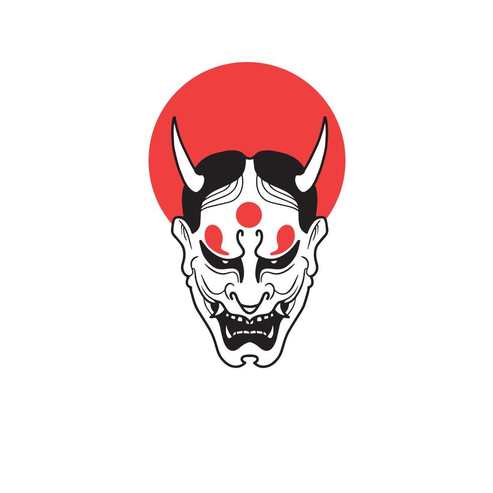 japanse demon oni masker logo ontwerp vectorillustratie vector