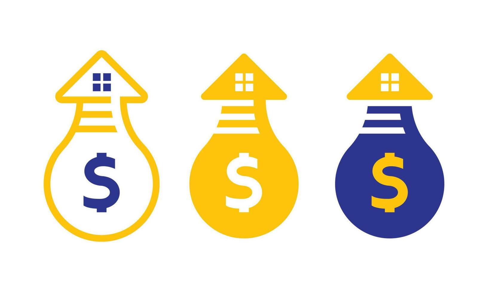 huizenprijzen groei pictogram vector afbeelding