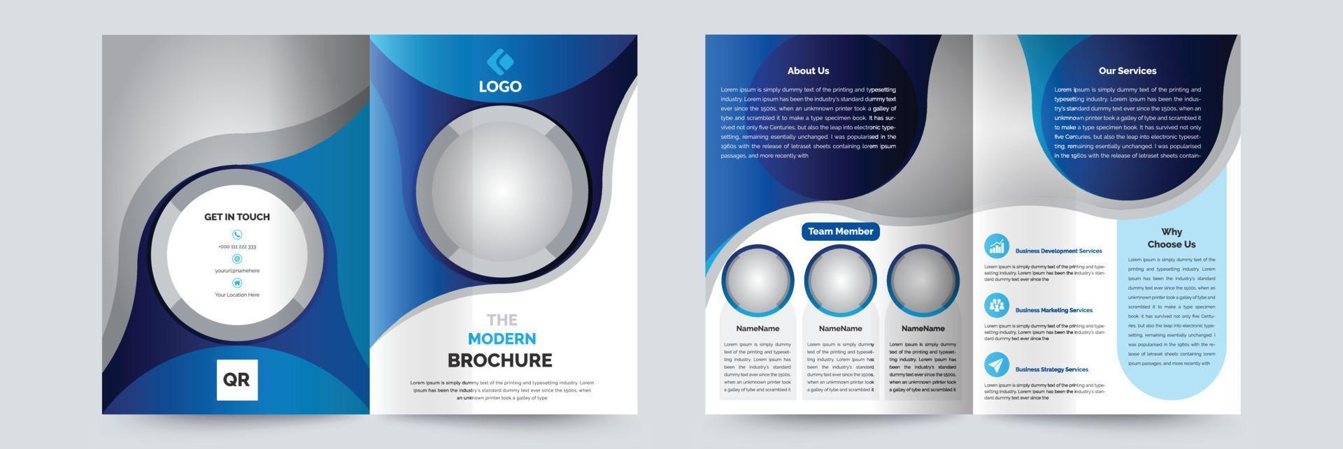 bifold de moderne brochureontwerpsjabloon die geschikt is voor multifunctionele projecten vector