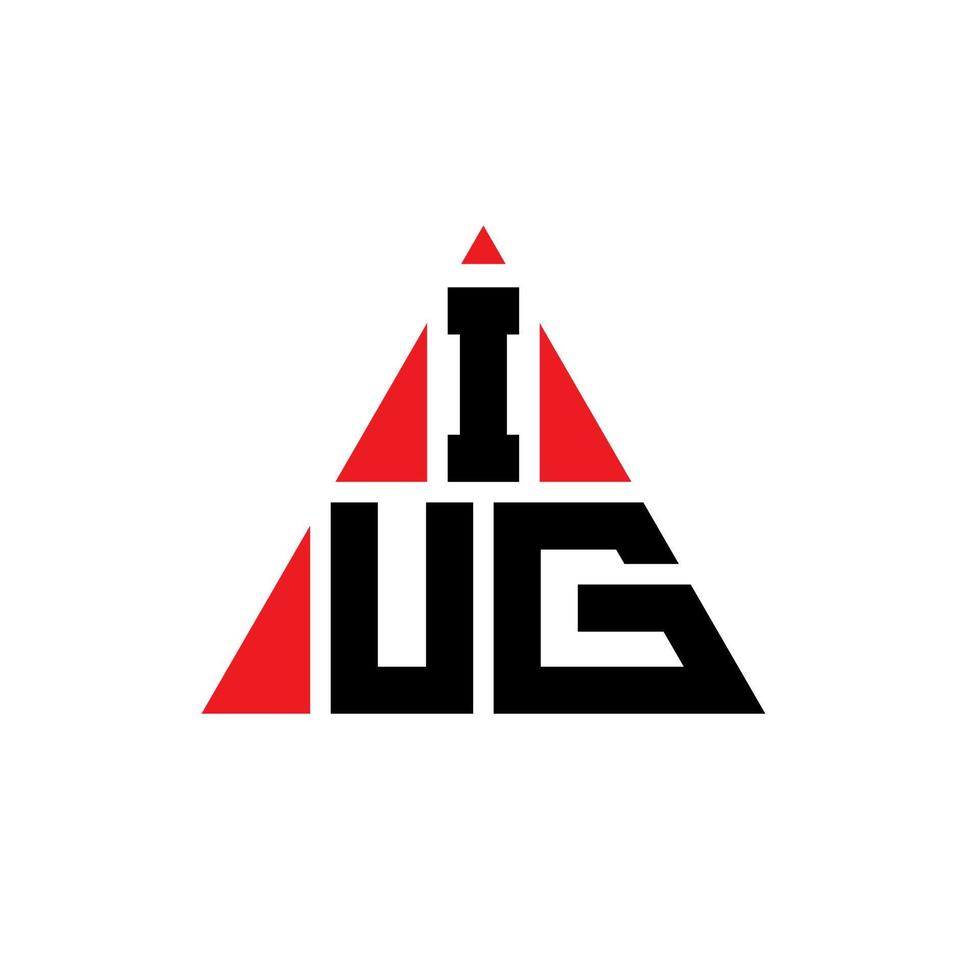 iug driehoek brief logo ontwerp met driehoekige vorm. iug driehoek logo ontwerp monogram. iug driehoek vector logo sjabloon met rode kleur. iug driehoekig logo eenvoudig, elegant en luxueus logo.