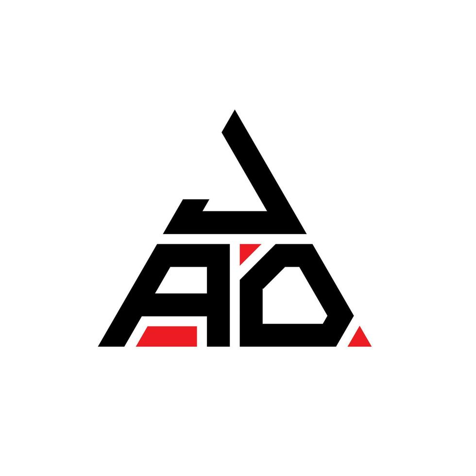 jao driehoek brief logo ontwerp met driehoekige vorm. jao driehoek logo ontwerp monogram. jao driehoek vector logo sjabloon met rode kleur. jao driehoekig logo eenvoudig, elegant en luxueus logo.