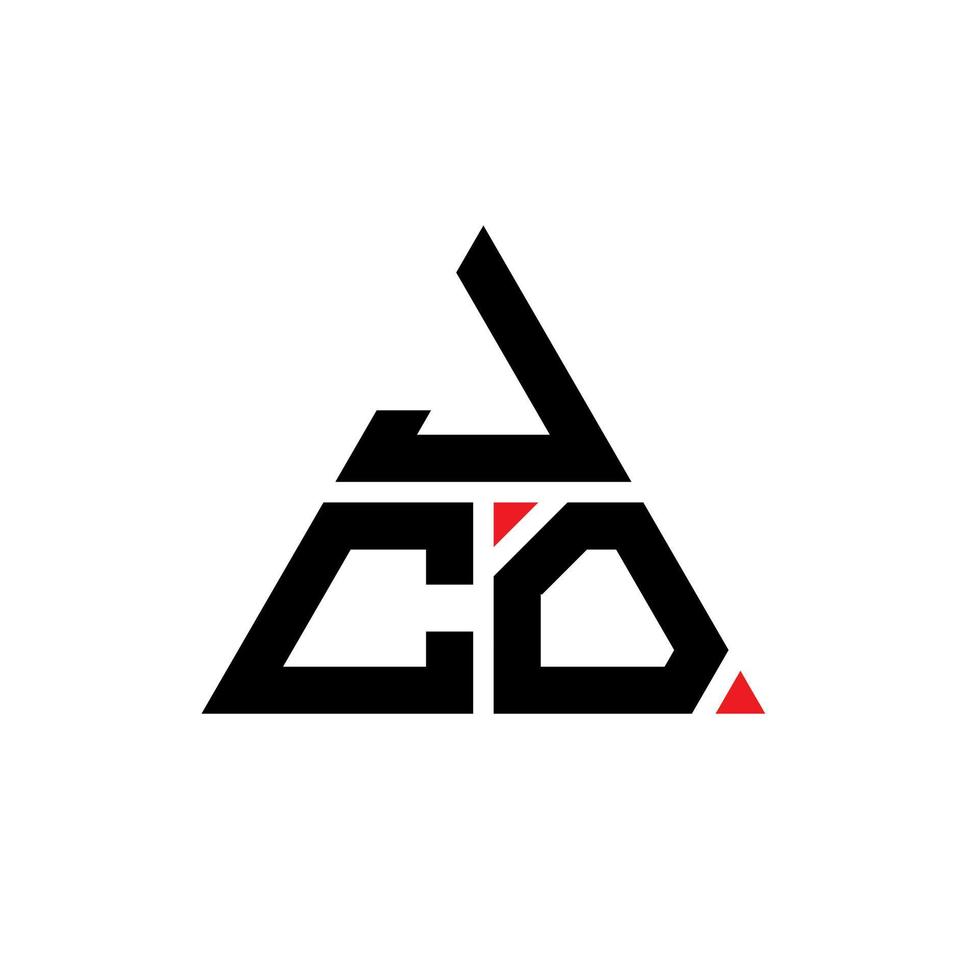 jco driehoek brief logo ontwerp met driehoekige vorm. jco driehoek logo ontwerp monogram. jco driehoek vector logo sjabloon met rode kleur. jco driehoekig logo eenvoudig, elegant en luxueus logo.
