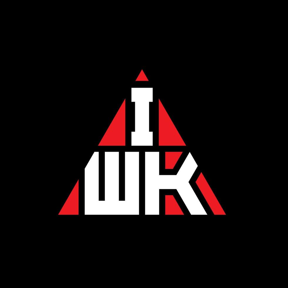 iwk driehoek brief logo ontwerp met driehoekige vorm. iwk driehoek logo ontwerp monogram. iwk driehoek vector logo sjabloon met rode kleur. iwk driehoekig logo eenvoudig, elegant en luxueus logo.