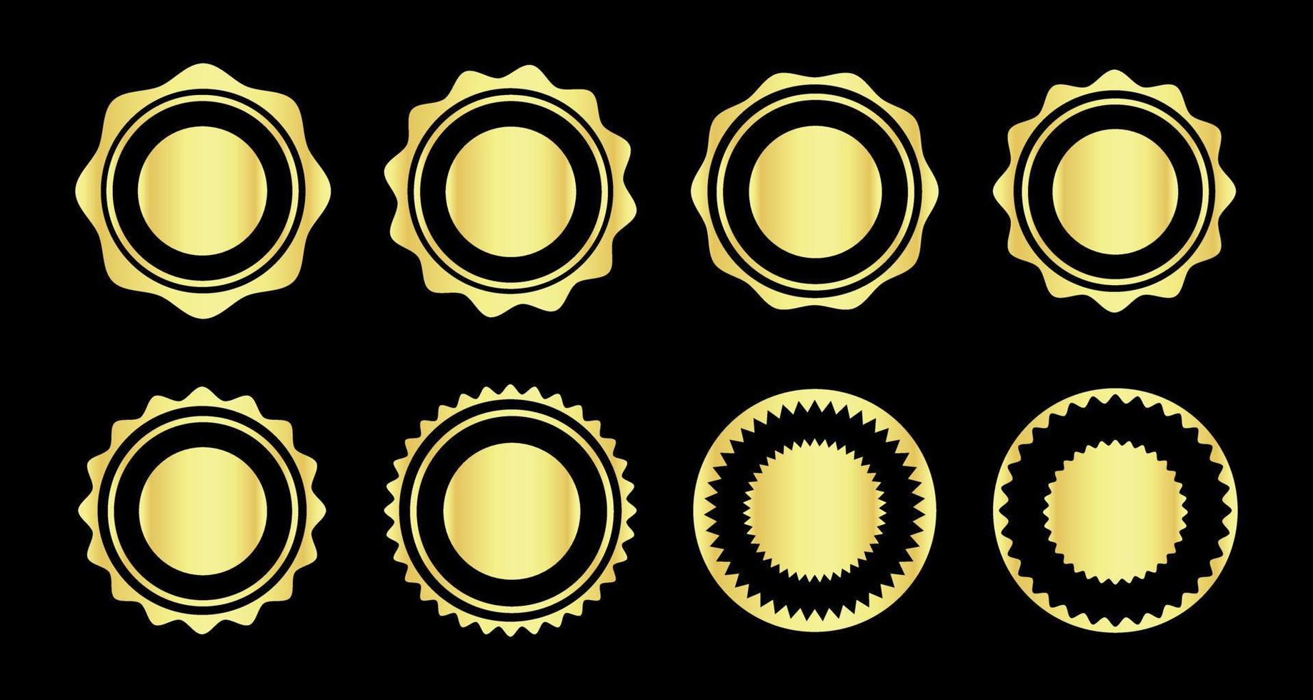 gouden cirkel etiketten badges vector