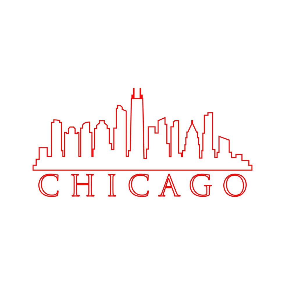 skyline van chicago geïllustreerd vector