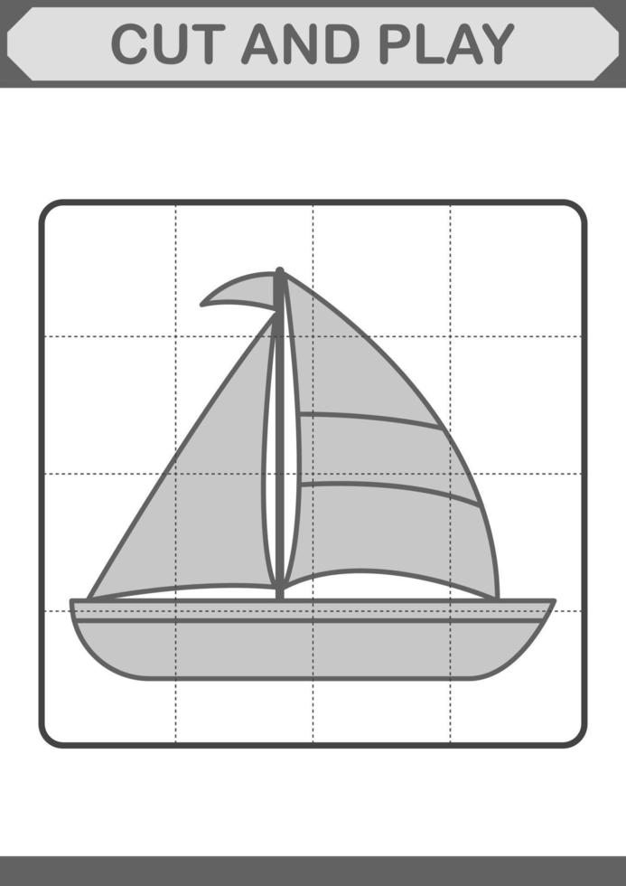 knippen en spelen met zeilboot vector