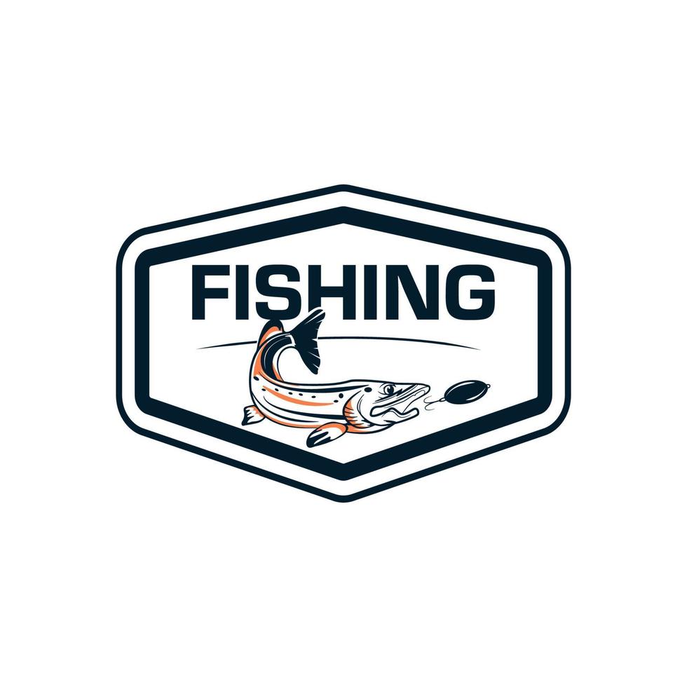 vintage retro visserij logo sjabloon vector